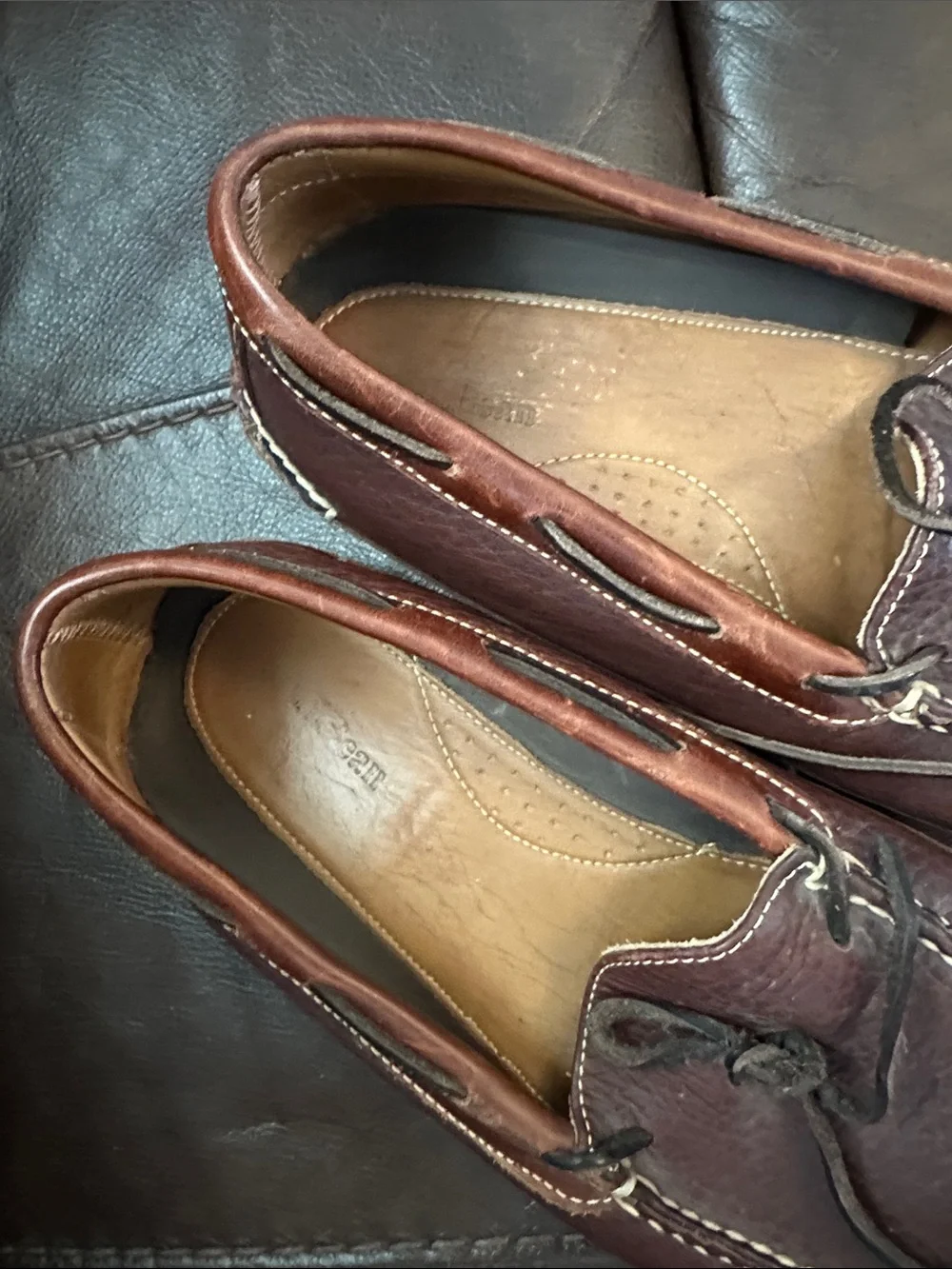 L.L. Bean Men's Brown Leather Boat Shoes